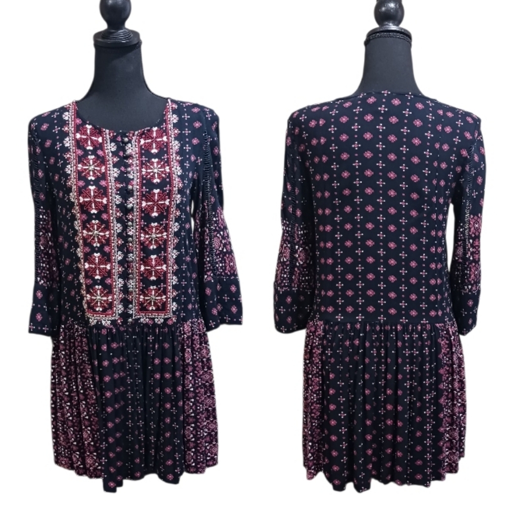 Anthropologie Vanessa Virginia Kaleidoscope Embellished Tunic Dress - Picture 2 of 10